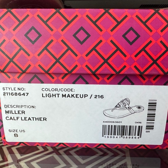 Tory Burch Miller Sandal in Light Makeup size 8 - Picture 3 of 4